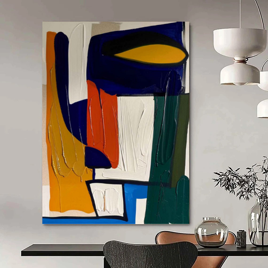 Vast Hand - Painted Textured Abstract Mural for Office & Bedroom DKH1187
