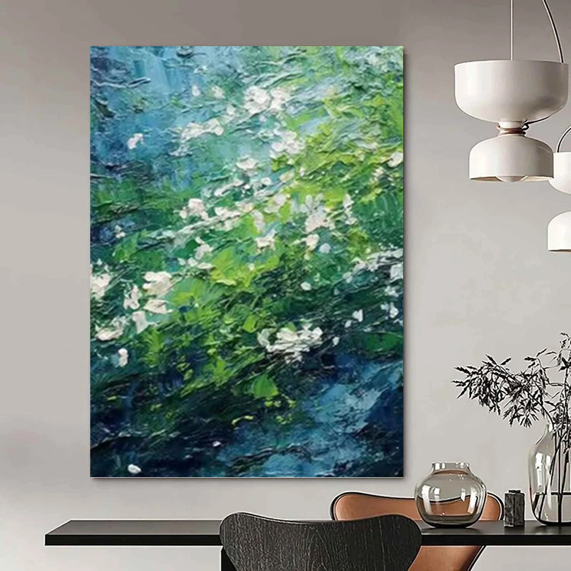 Refined Hand - Painted Textured Abstract on Canvas for Hotel & Dining Room DKH1404