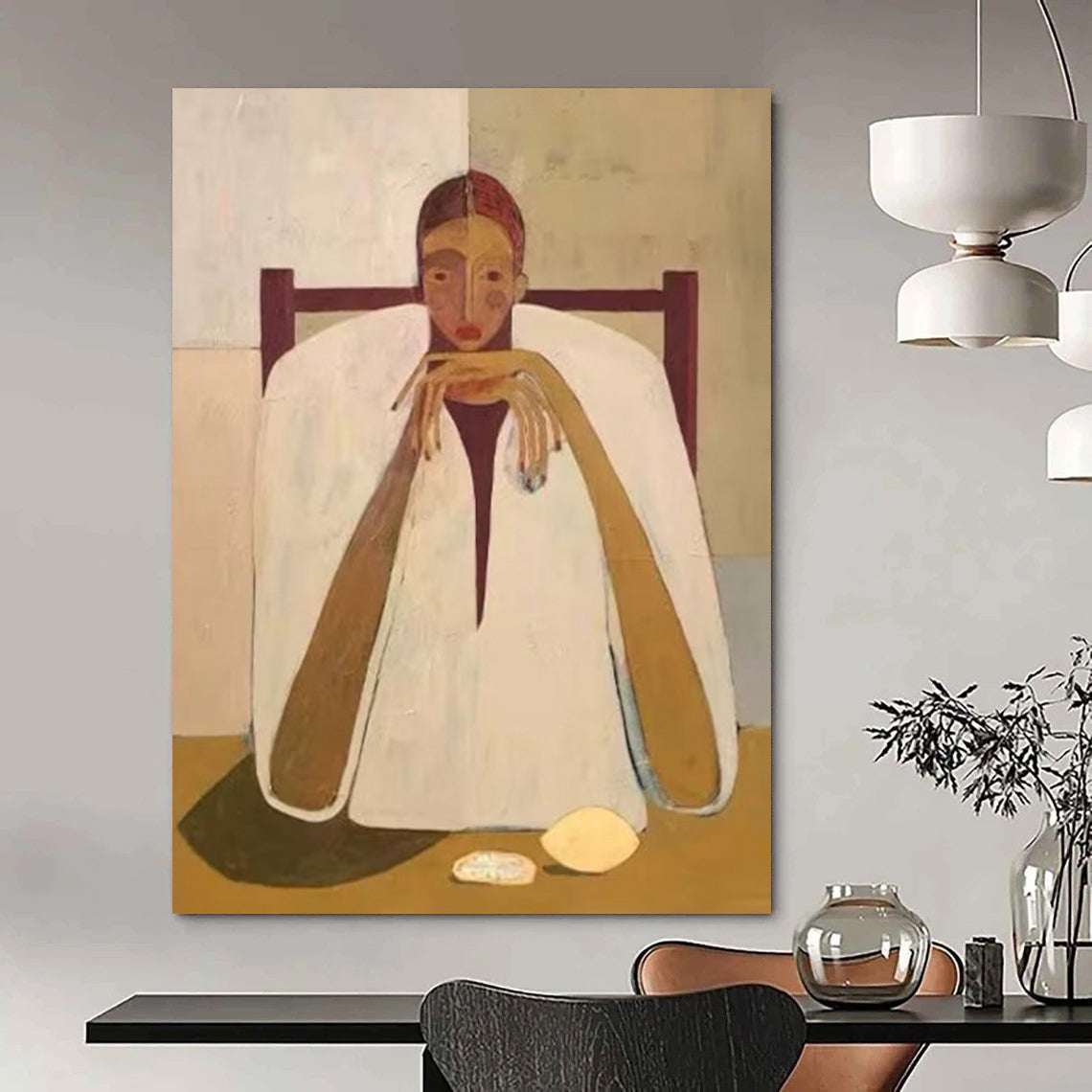 Ebbing Textures: Immense Custom Abstract Artwork for Bedroom and Entryway DTP142