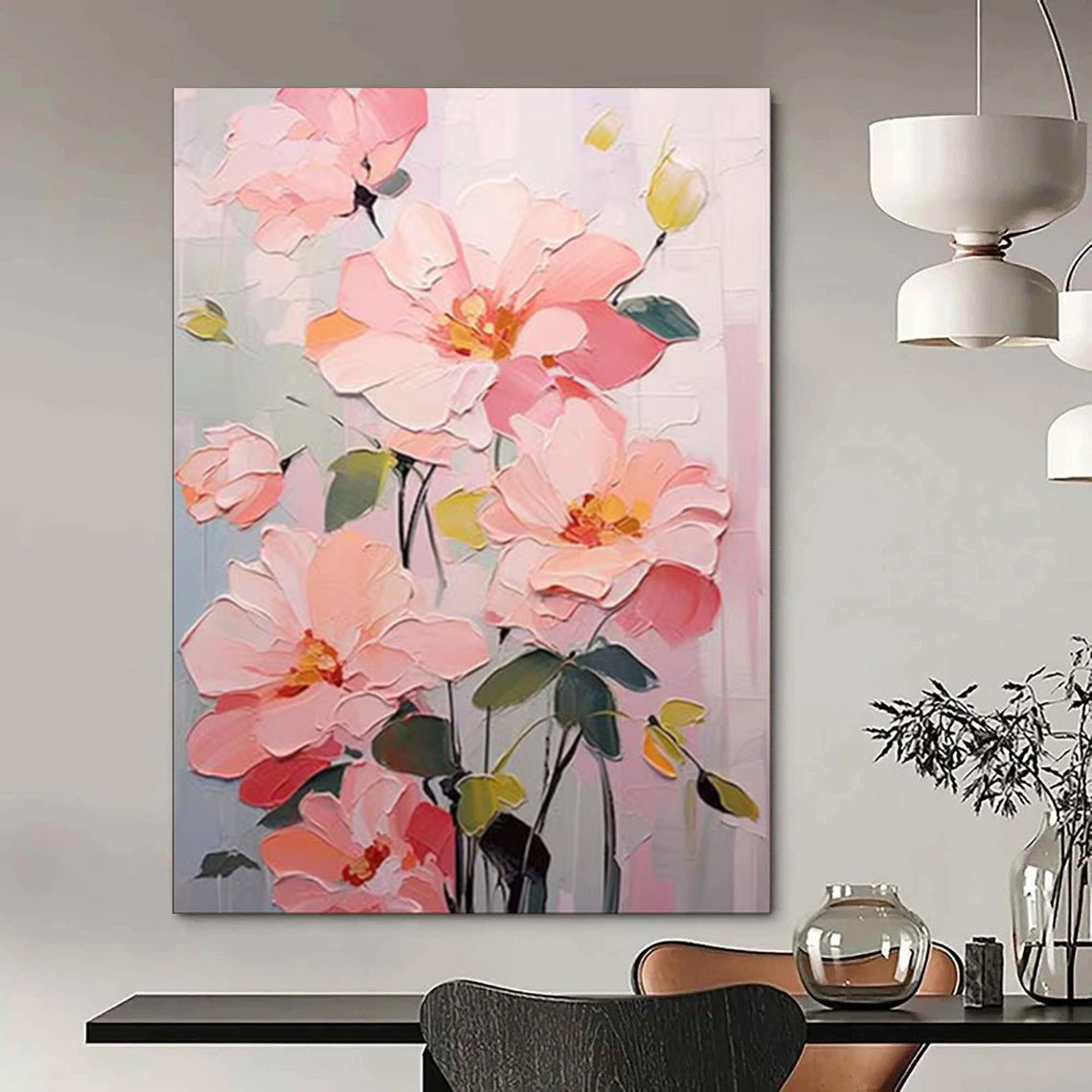 Custom Hand-Painted Abstract Mural for Office & Bar LargeART1905