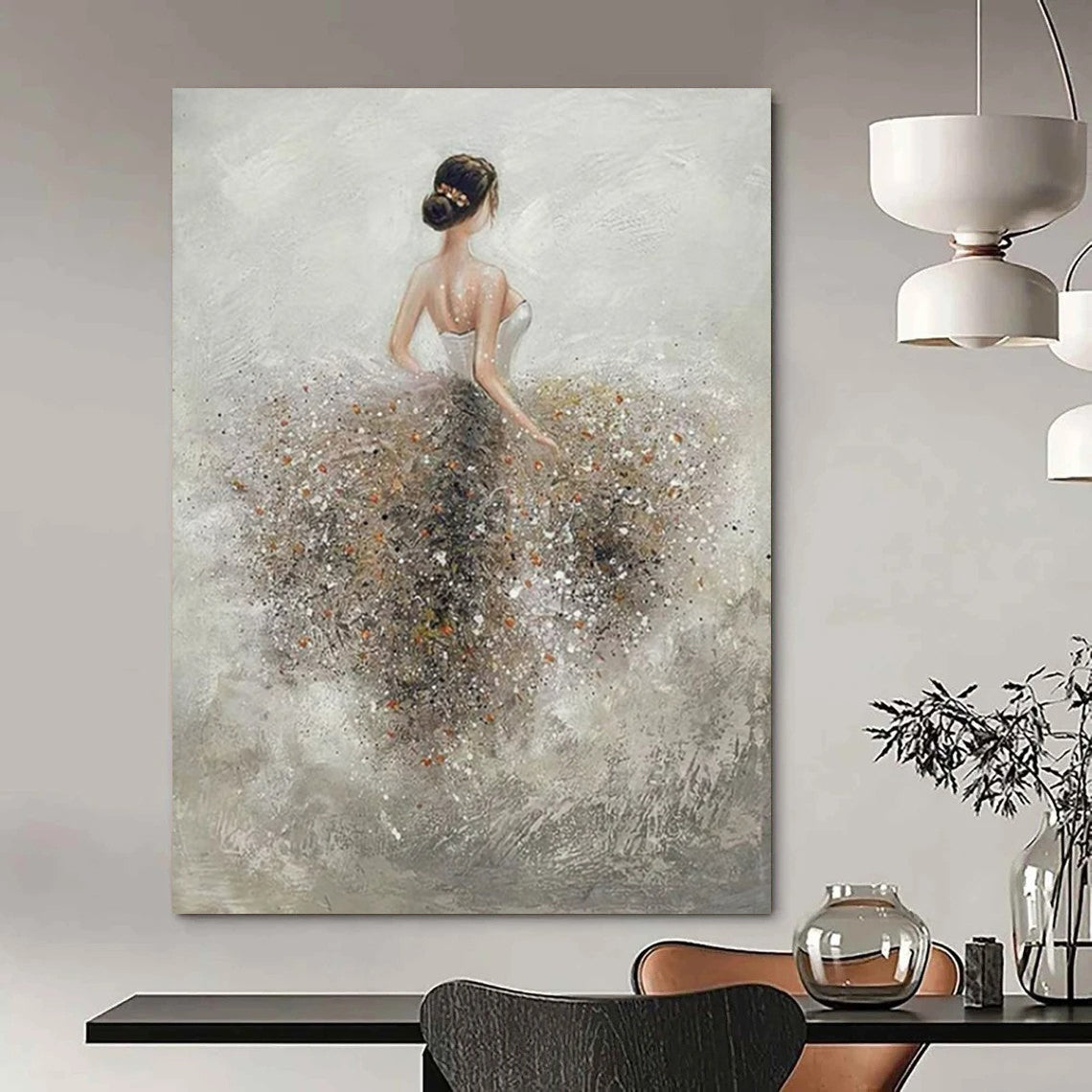 Colossal Hand-Painted Abstract Canvases for Dining Room & Office LargeART2208