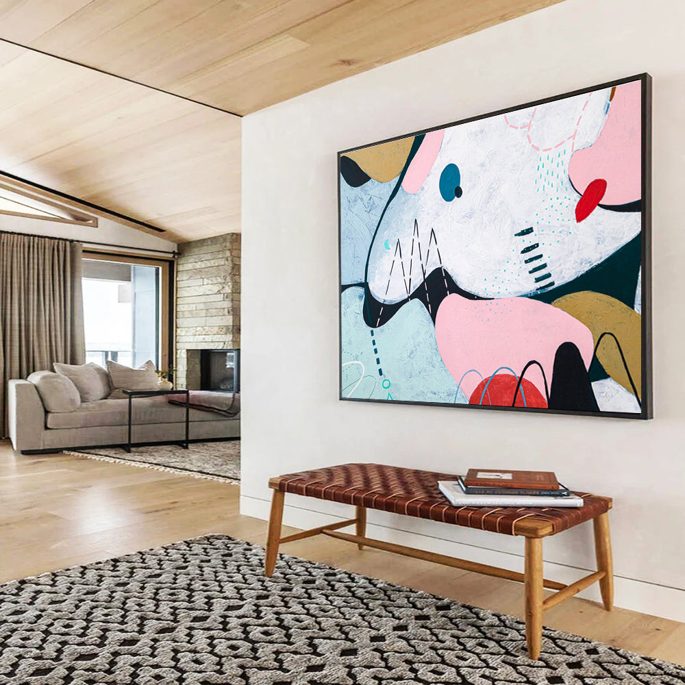 Large - Sized Hand - Painted Abstract Wall Decor for Bar & Office DKH550