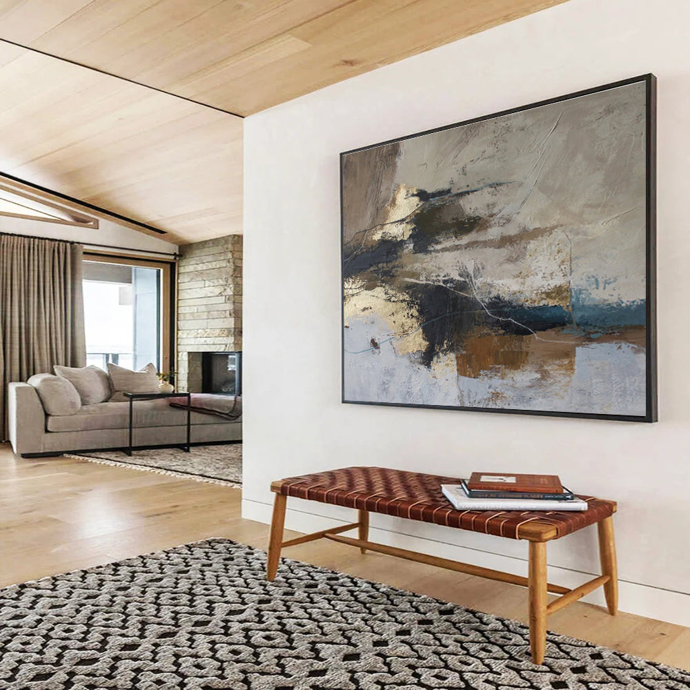 Monumental Textured Abstract Wall Art for Bar & Entryway DKH511