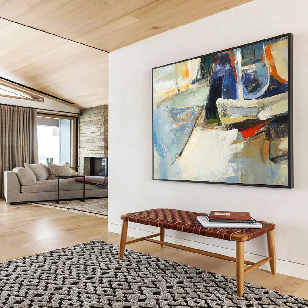 Abstract Boats in Soft Hues - Impressionist - Inspired Painting On Canvas HB0497