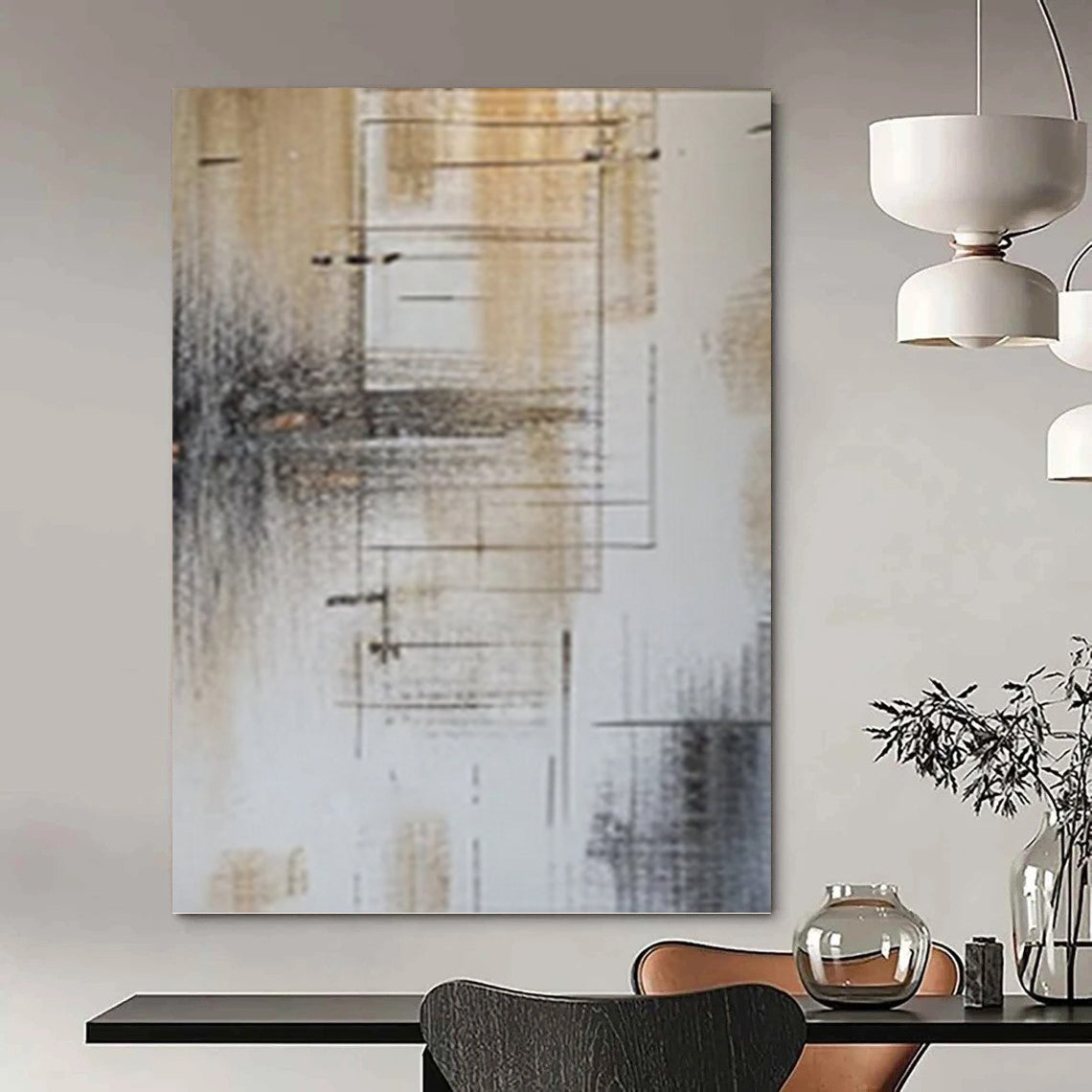 Glamorous Textured Abstract Canvas for Bar & Hotel Lobby DKH0979