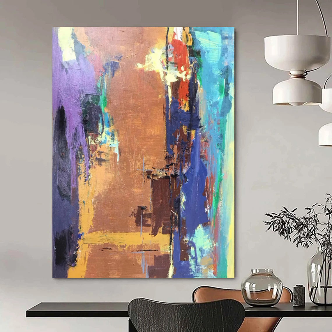 Colossal Hand - Painted Custom Abstract Work for Bar and Entryway DTP036
