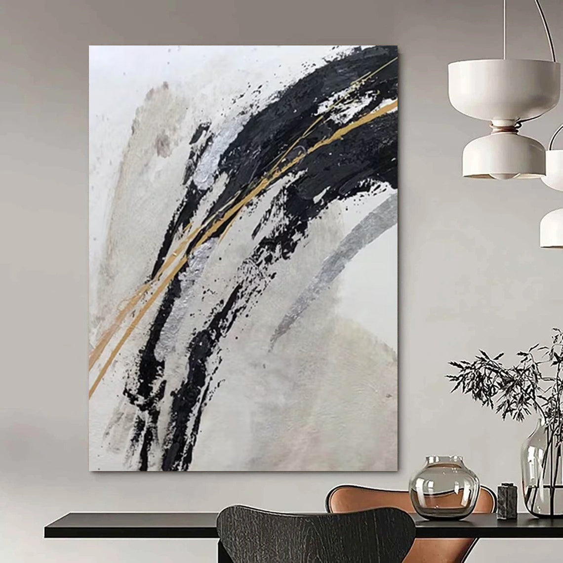 Hand-Painted Large Abstract Creations: Textured Styles for Bar & Hotel DTP249