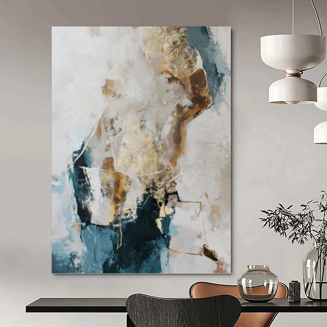 Grand Hand - Crafted Custom Textured Abstract Canvas for Office & Entryway DKH1010