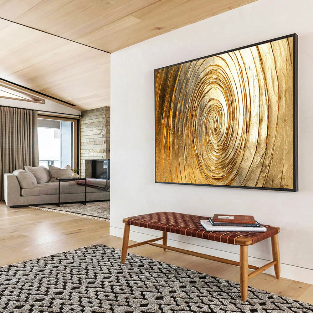 Golden Spiral Abstract - Luxe Modern Office Statement DLZ167