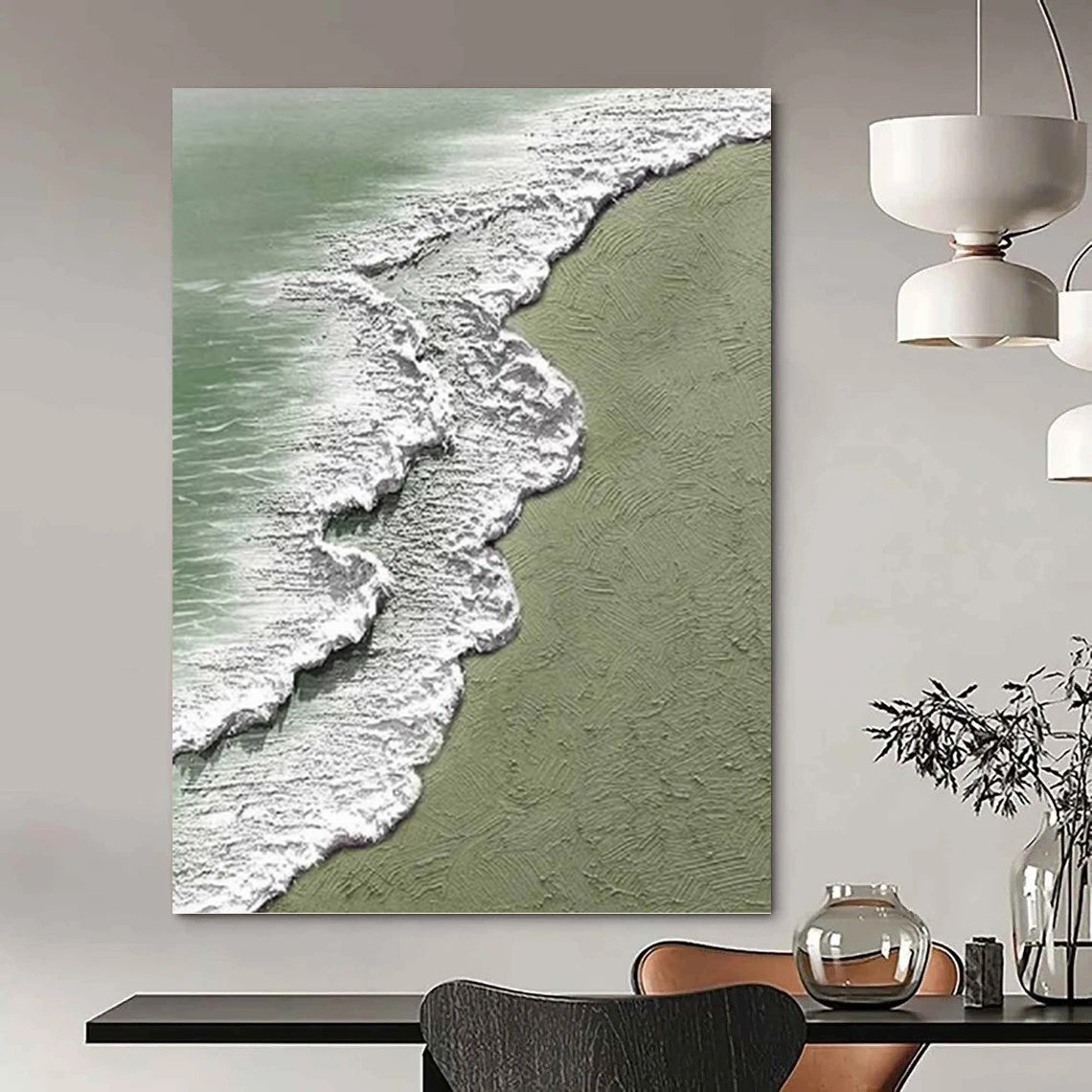 Large - Scale Hand - Painted Textured Abstract for Office & Bedroom DKH1200
