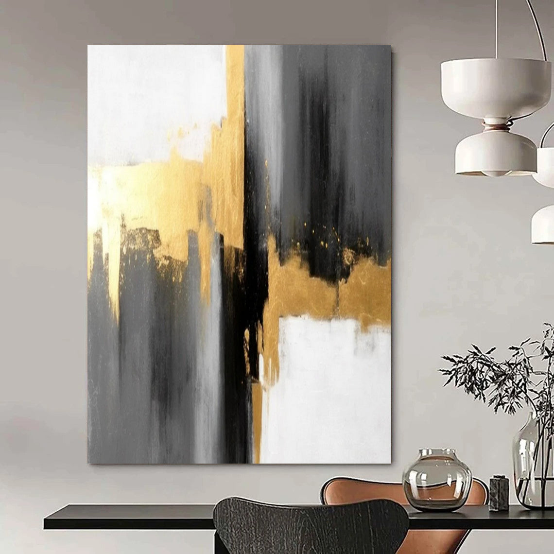 Super - Sized - Scale Hand - Painted Custom Abstract Work for Hallway and Hotel DTP076