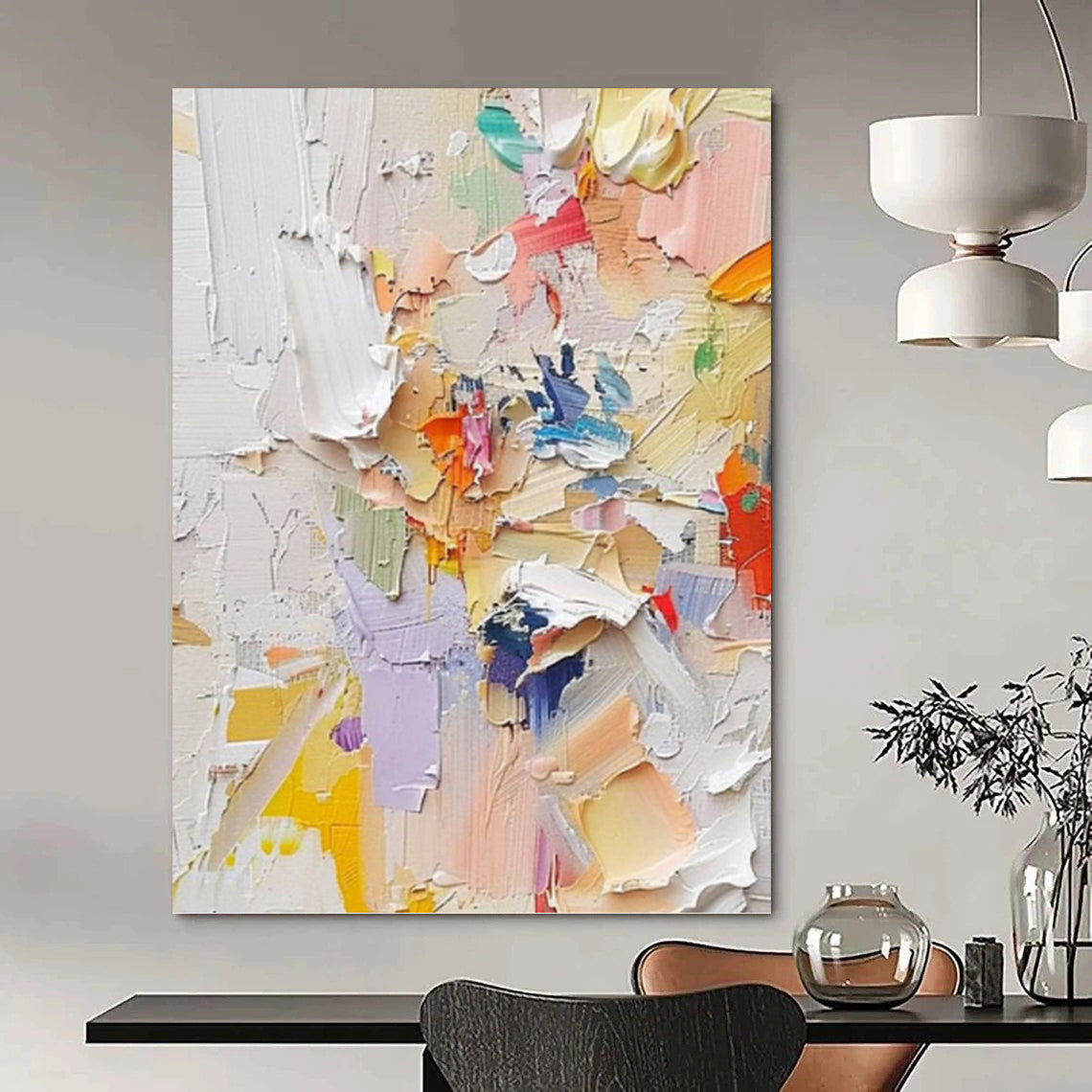 Earthy Textured Abstract Wall Art for Bedroom & Office DKH0971
