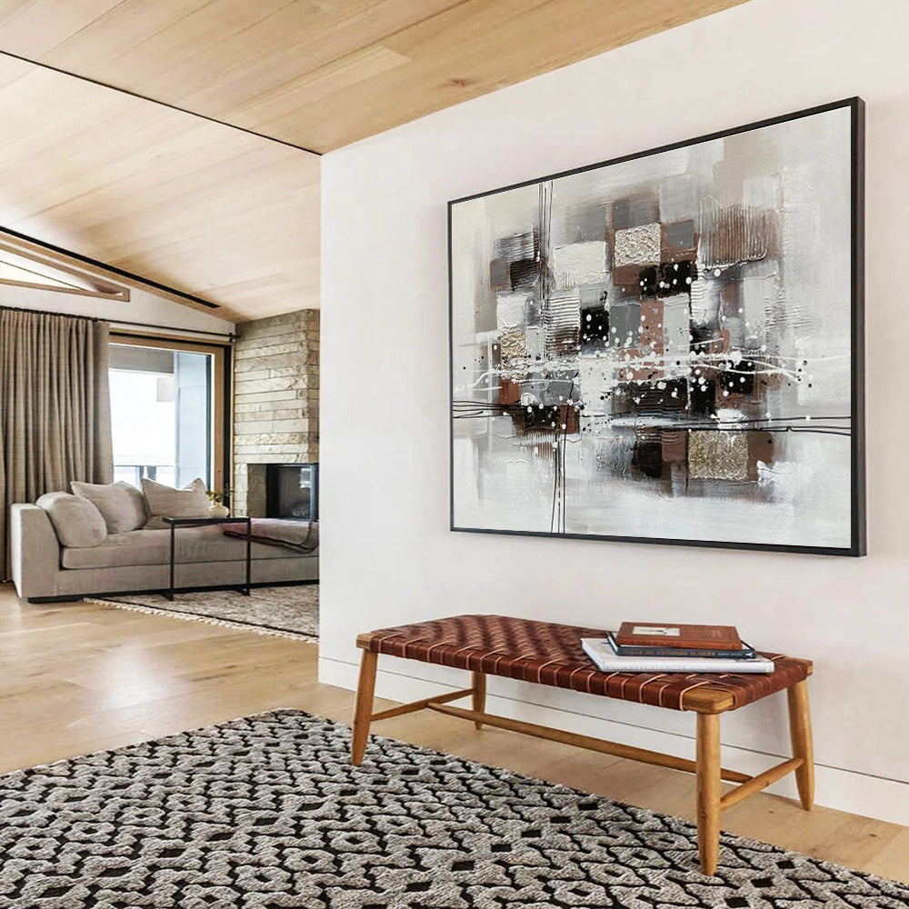 “Dynamic Reverberations” Giant Abstract Artwork for Living Room & Dining Room DKH354