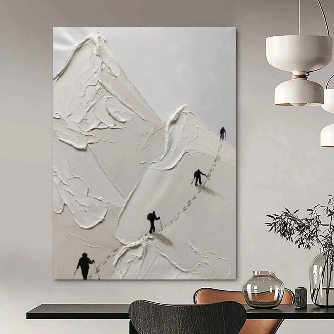 Handmade Large-Scale Abstract Paintings: Textured Beauty for Dining Room & Office DTP317