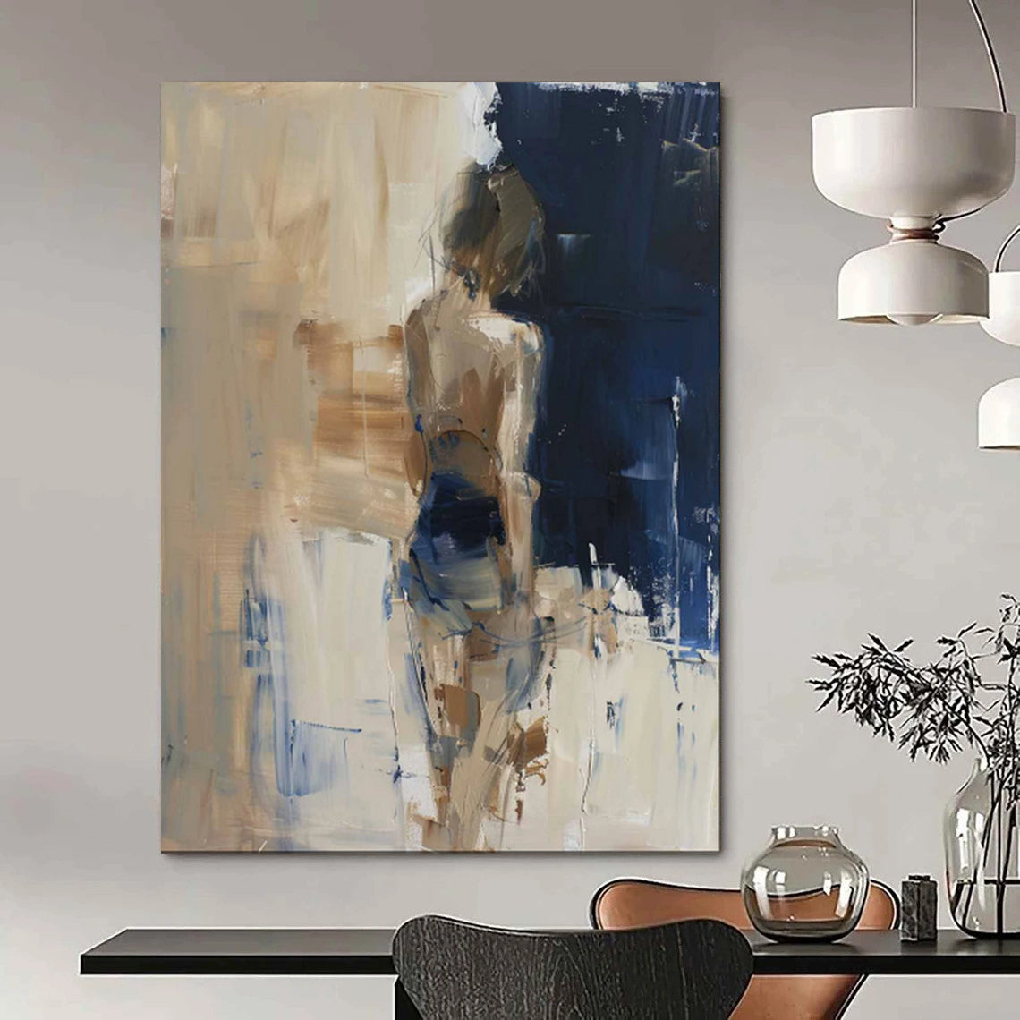 Large-Scale Custom Hand-Painted Abstract Art for Hallway & Hotel LargeART1830