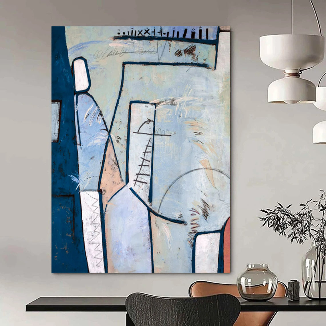 Alluring Huge-Scale Hand-Painted Abstract Art: Elevate Your Office & Living Room LargeART2393