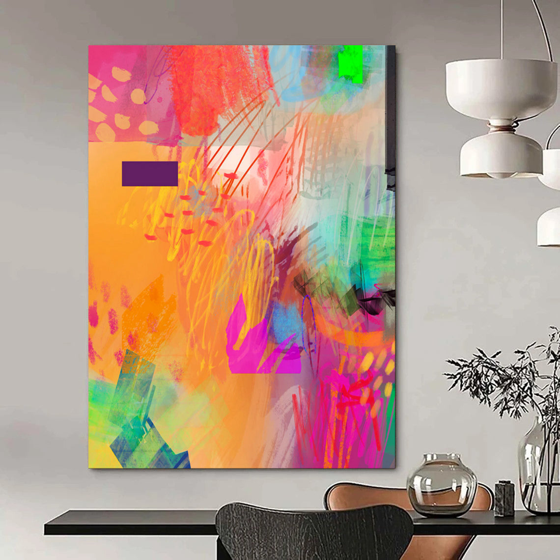 Textured & Rustic Hand-Painted Custom Abstract Painting for Office & Bar LargeART2004