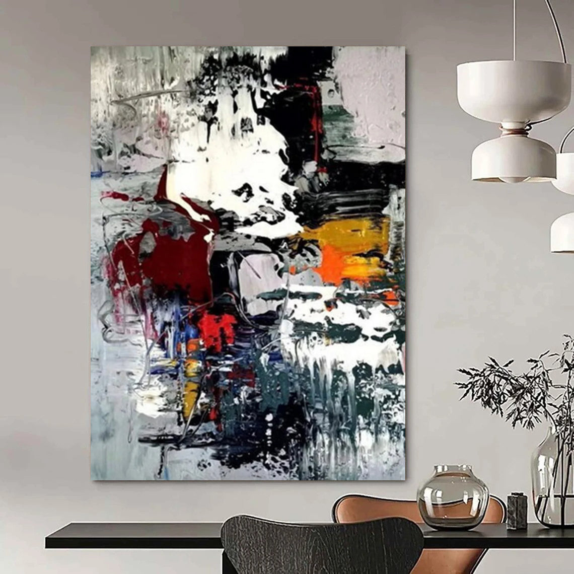 Hand-Painted Large Custom Abstract Art for Bedroom & Living Room DTP391