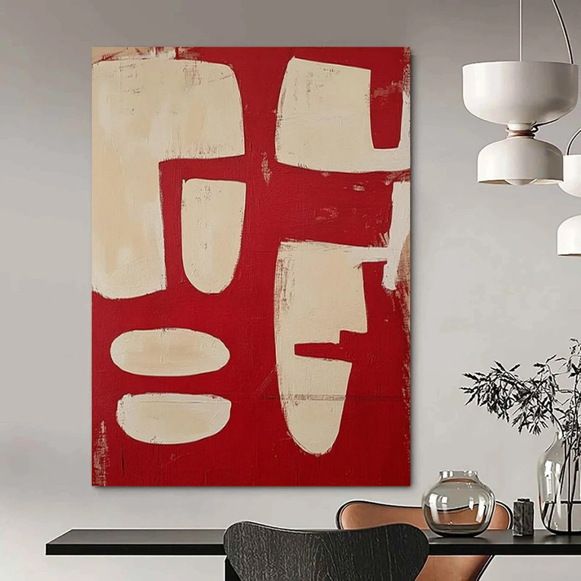 Oversized-Scale Hand-Painted Abstract Canvas for Office & Entryway LargeART2367