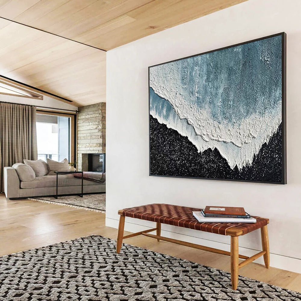 Textured Ocean Wave - Coastal Bathroom or Living Room Art DLZ207