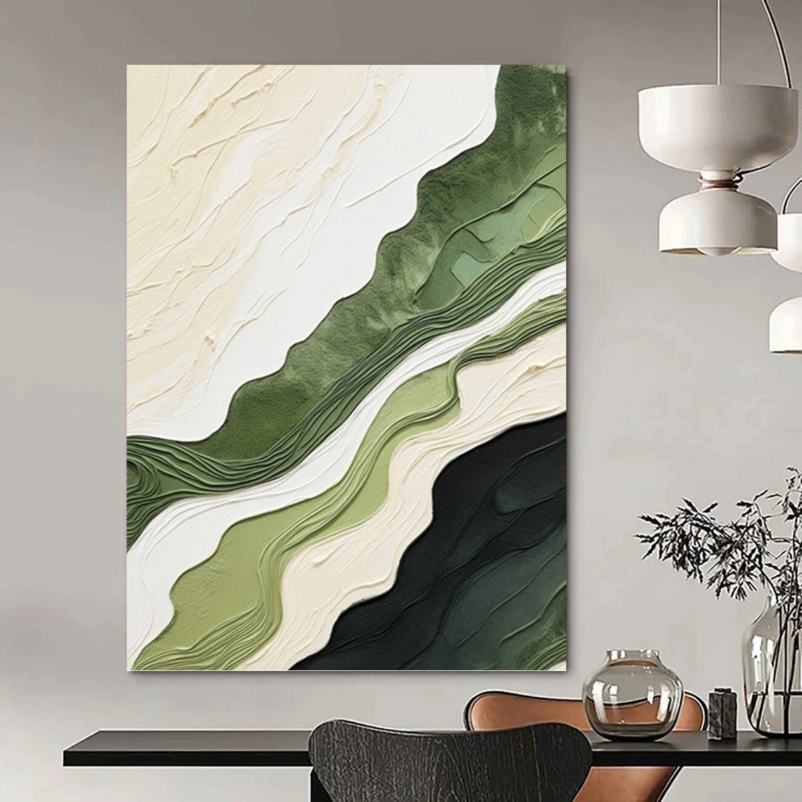 Colossal - Sized Hand - Painted Custom Abstract Painting (with Expressive Textures), for Living Room and Entryway DKH1486