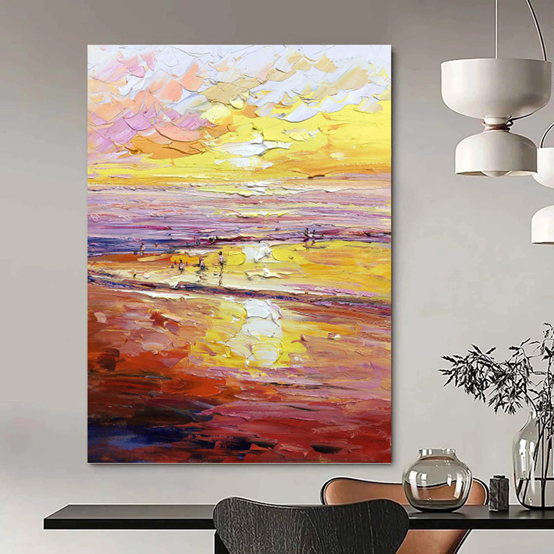 Tranquil Hand - Painted Textured Abstract for Bedroom & Hotel DKH1306