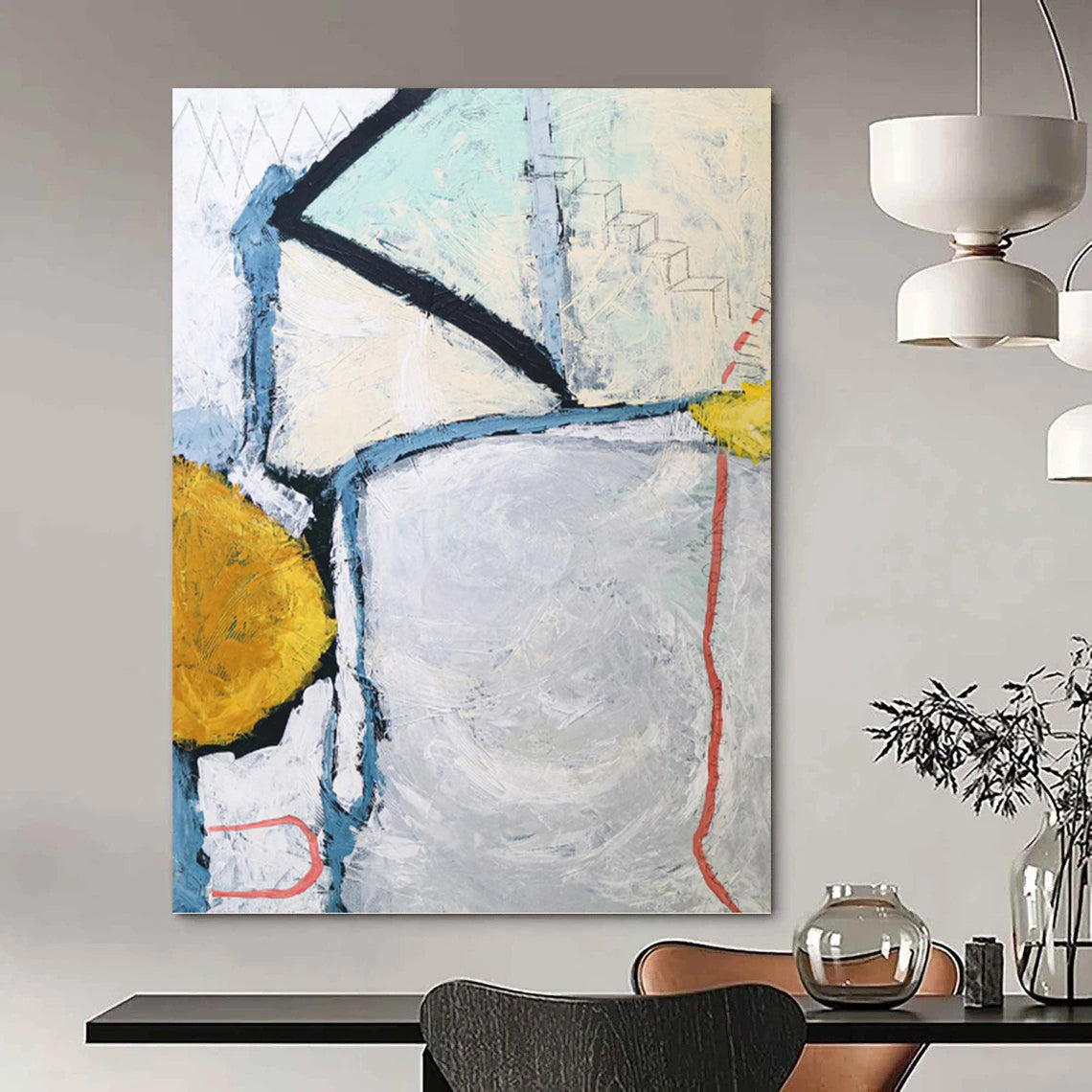 Graceful Custom - Crafted Textured Canvas Art for Bedroom & Bar DKH1105