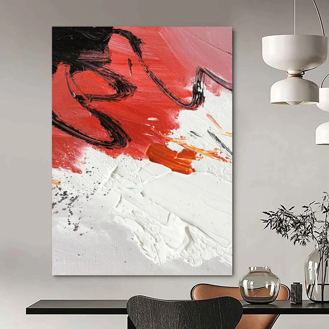 Lively Hand - Painted Textured Abstract Painting for Living Room & Office DKH1290