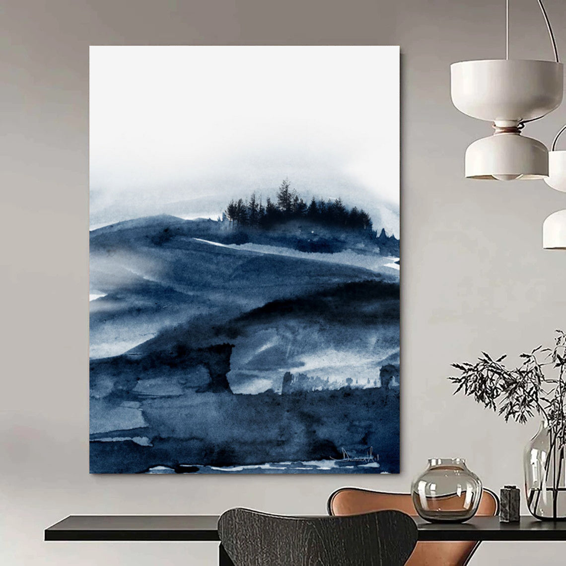 Large-Scale Custom Abstract Paintings: Hand-Painted Textures for Office & Hallway DTP230