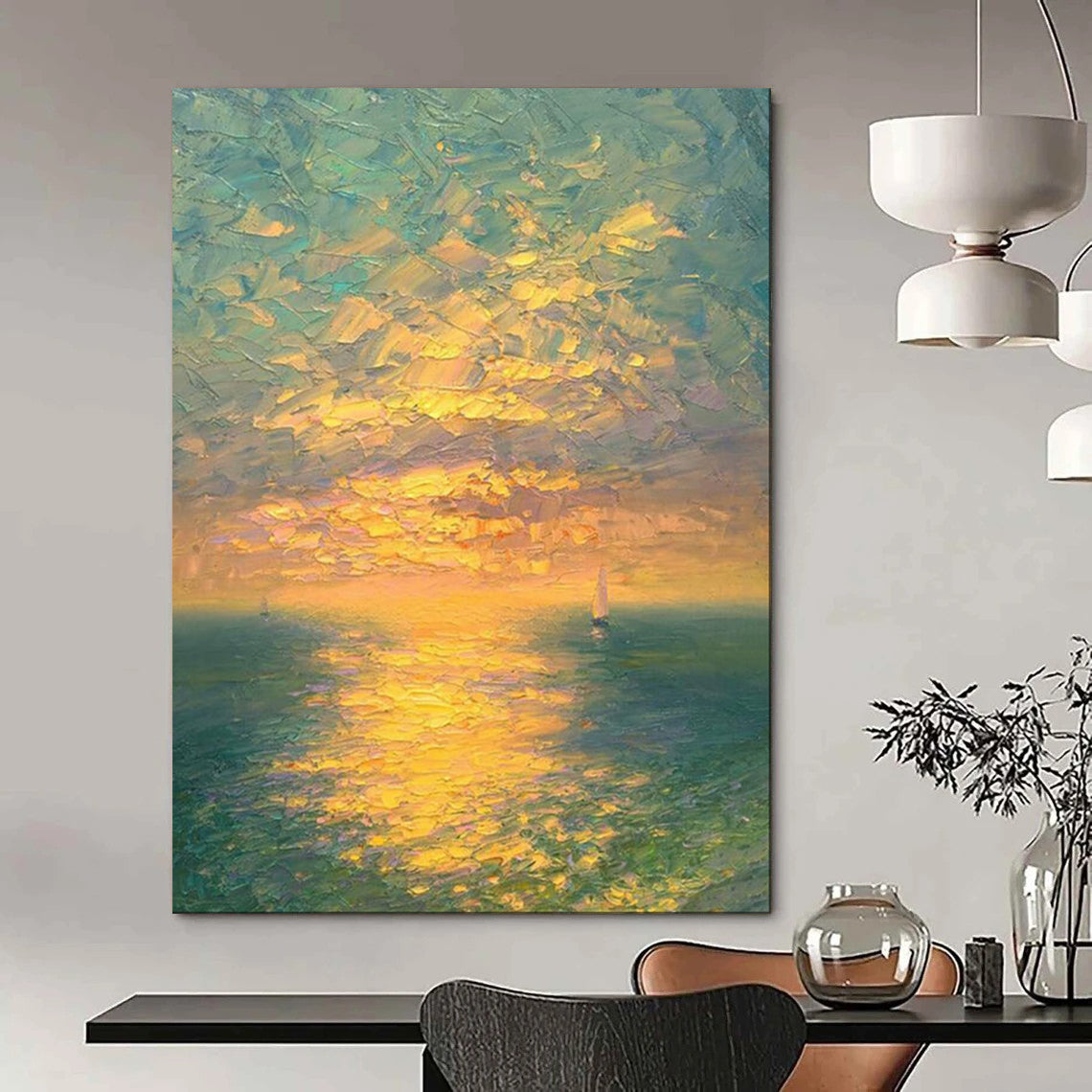 Metallic Textured Abstract Wall Art for Bedroom & Home Office LargeART2070