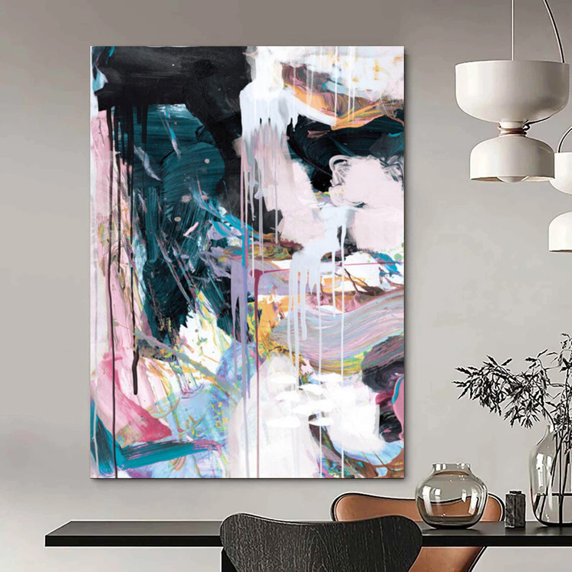Large-Sized Custom Abstract Art: Handmade Textures for Unforgettable Spaces DTP191