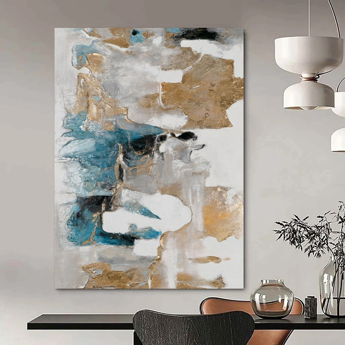 Gigantic-Scale Hand-Painted Abstract Wall Murals for Living Room & Art Gallery Nook LargeART2245