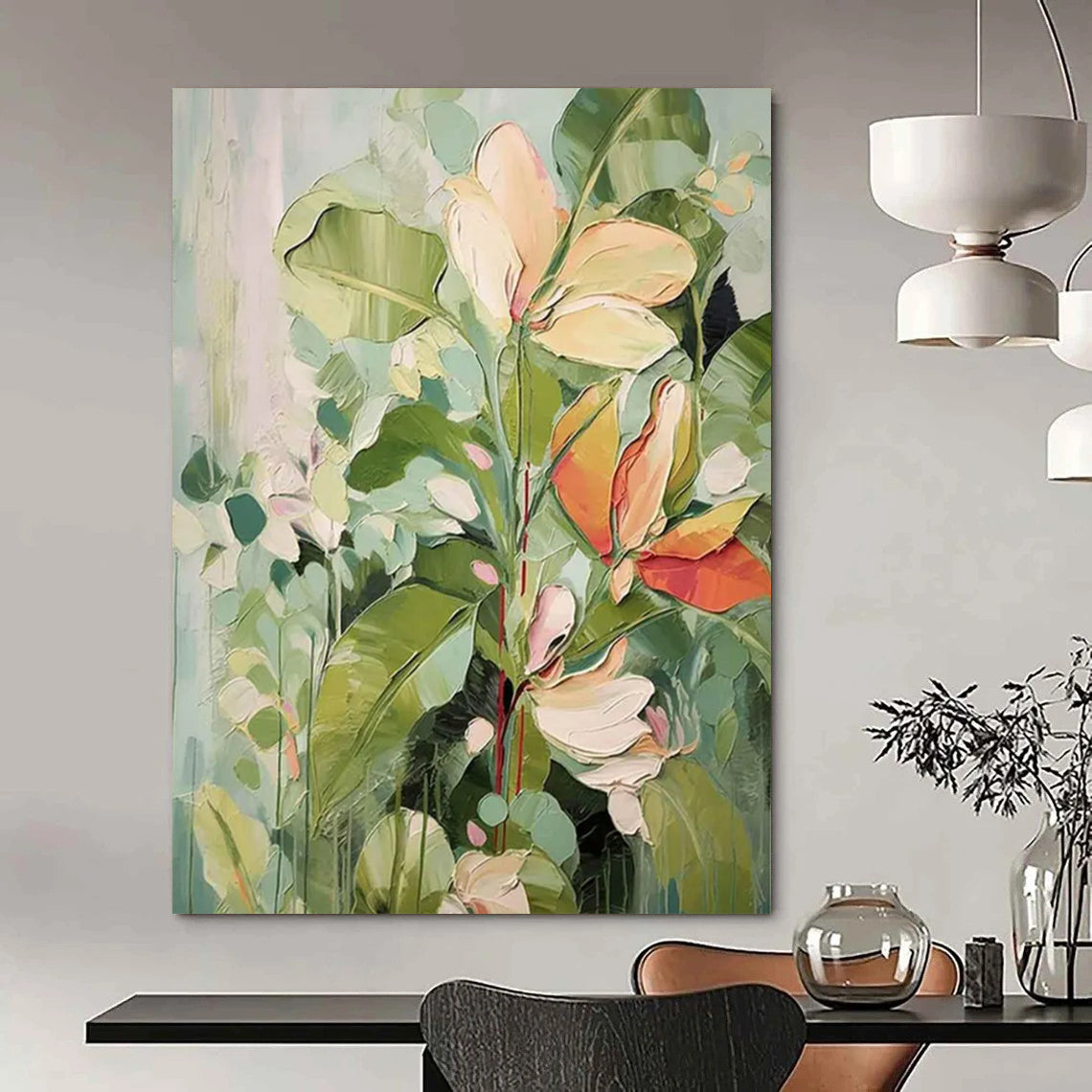 Luminary Trails: Oversized Hand - Painted Textured Custom Abstract Painting for Bedroom and Office DTP083