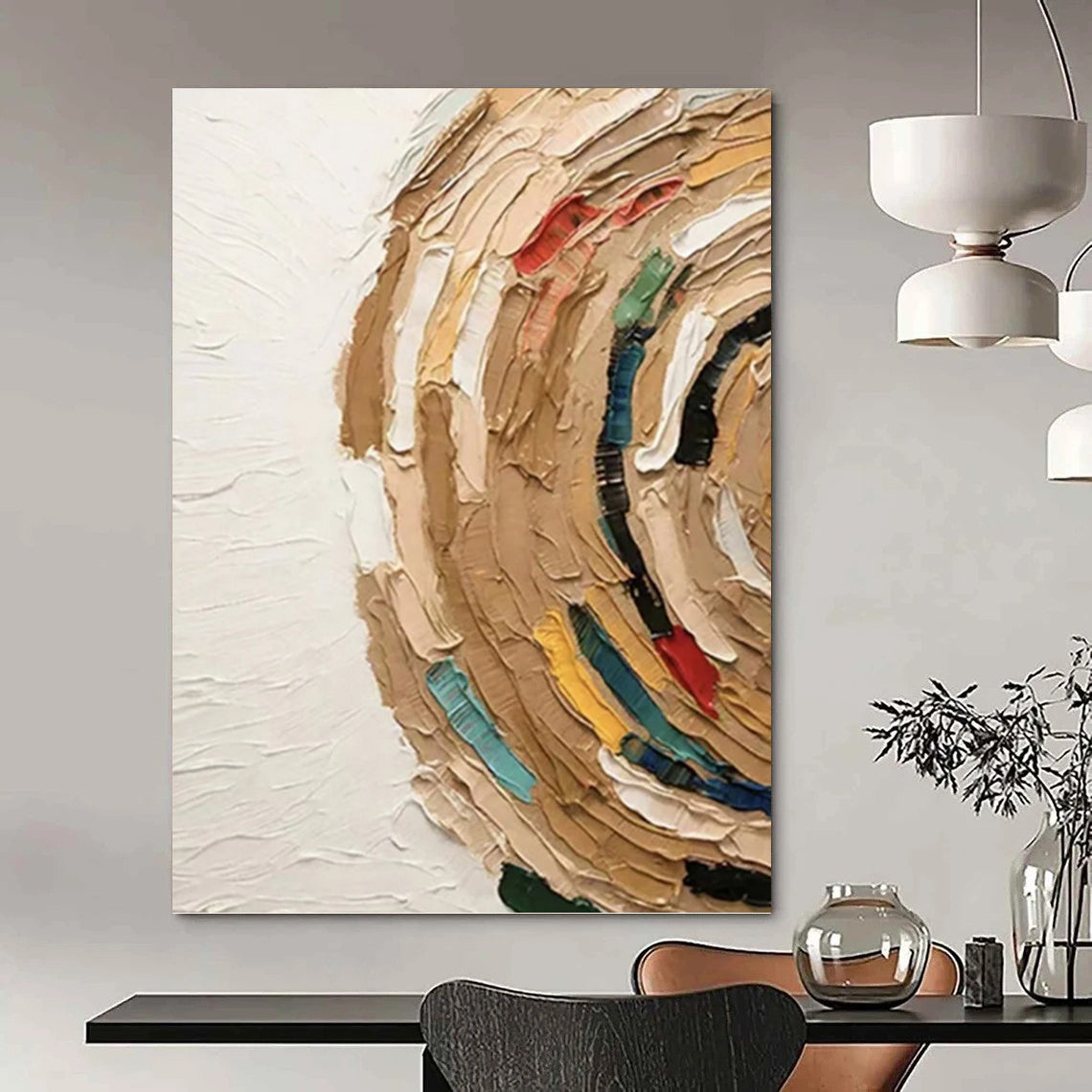 Breathtaking Hand - Crafted Textured Canvas Art for Hotel Lobby & Living Room DKH1118