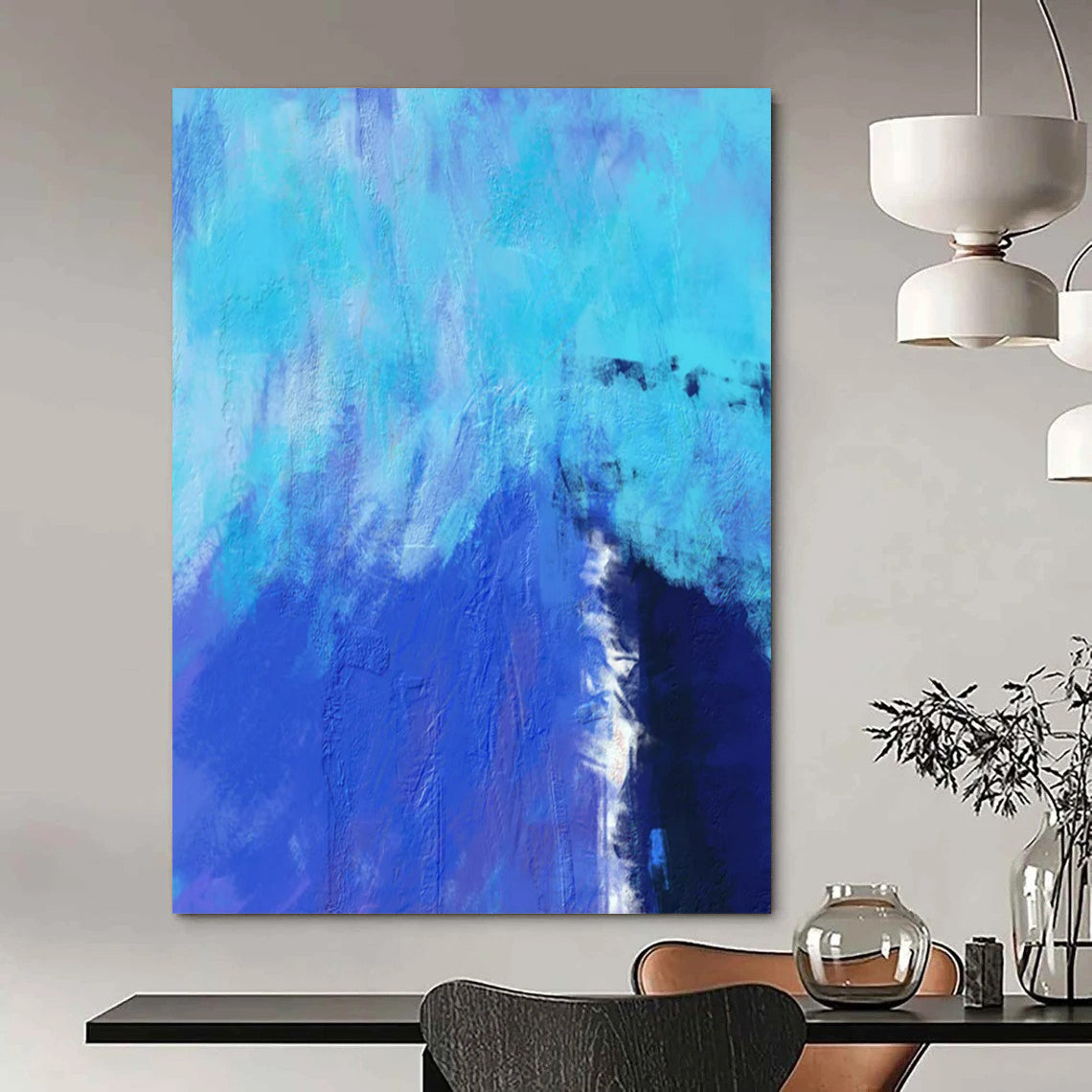 Enormous-Scale Hand-Painted Abstract Wall Installations for Living Room & Hotel LargeART2334