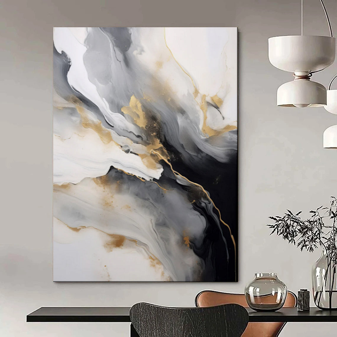 Classic Textured Abstract Wall Art for Dining Room & Library LargeART2066