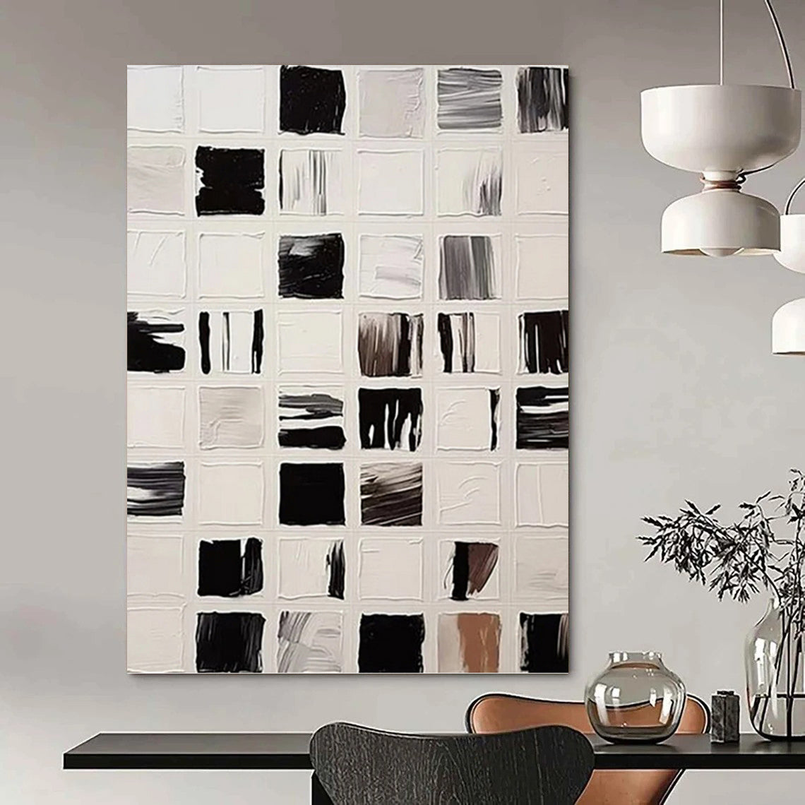 Artfully Curated Hand - Crafted Textured Canvas Art for Bedroom & Bar DKH1133