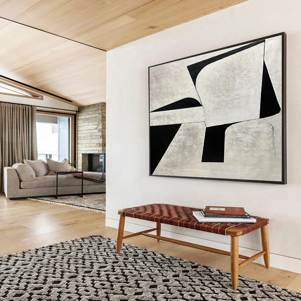 Immense - Sized Hand - Painted Textured Abstract Art for Office & Bar DKH582