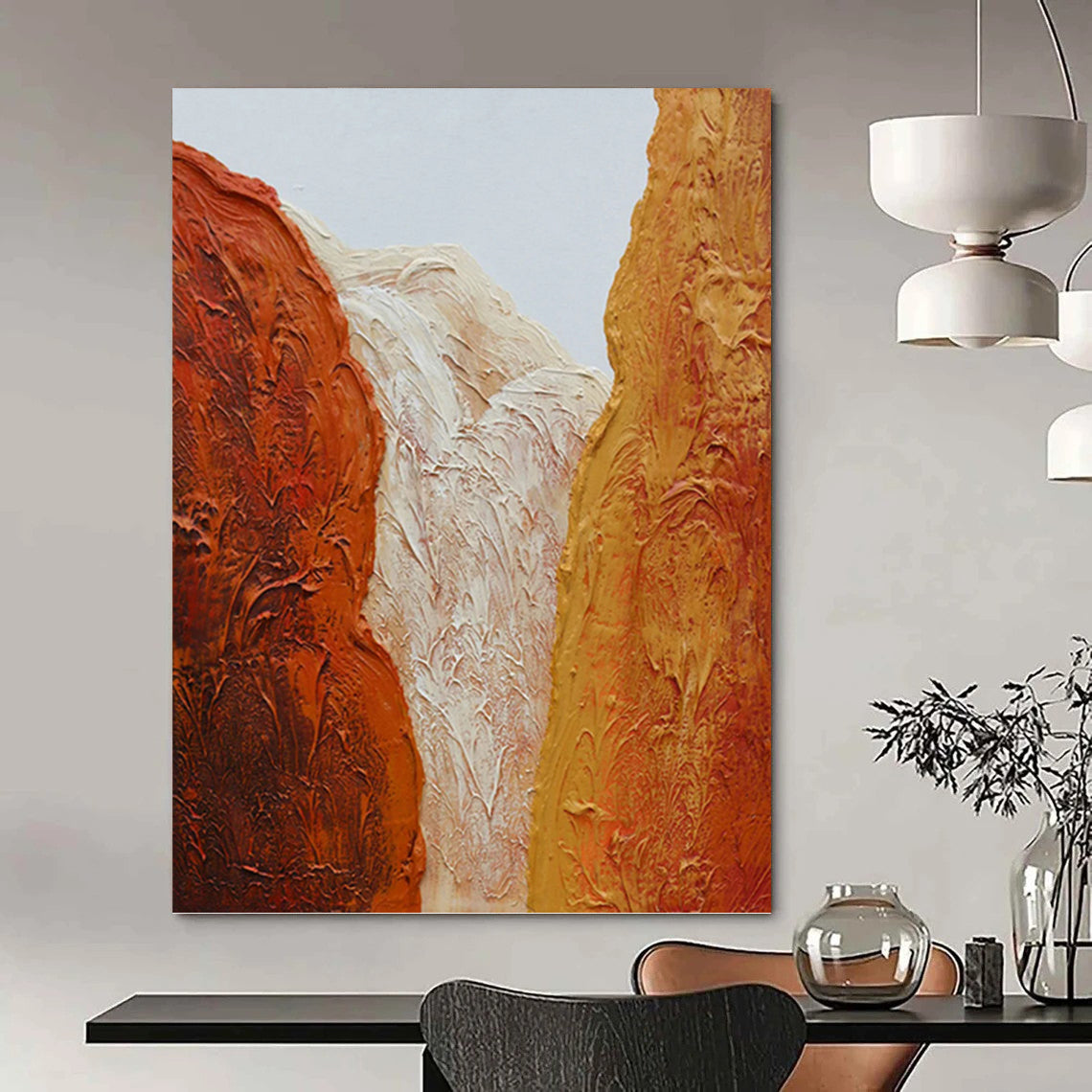 Large - Scale Hand - Painted Textured Abstract for Library & Reading Nook DKH1210