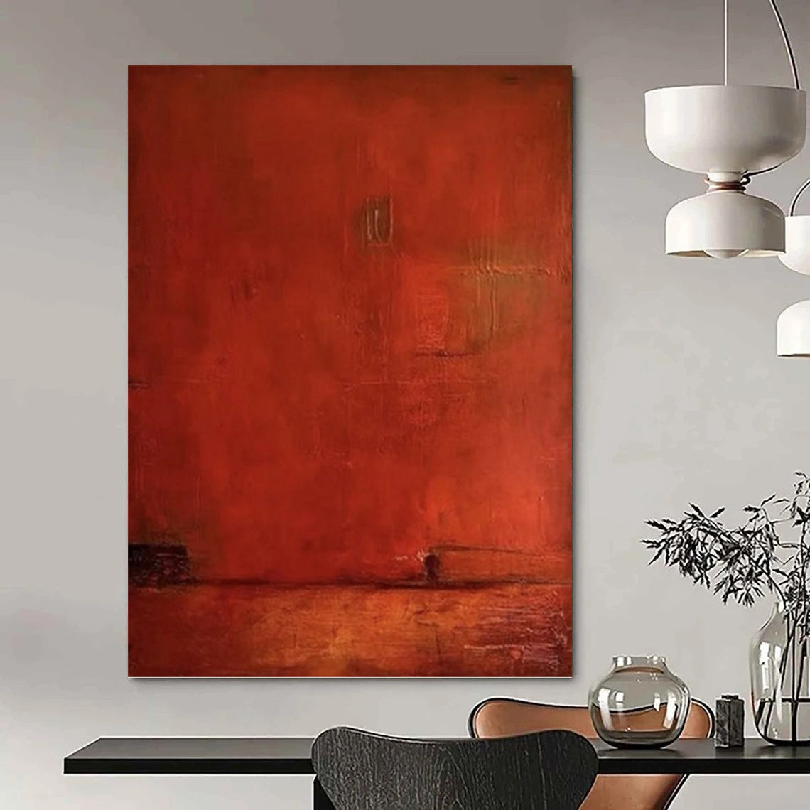Graceful Custom - Painted Textured Canvas Mural for Hallway & Bar DKH1117