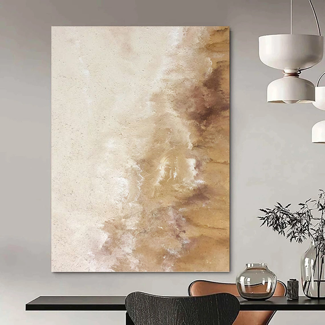 Large - Scale Hand - Painted Textured Abstract for Veterinary Clinic & Pet Grooming Salon DKH1230