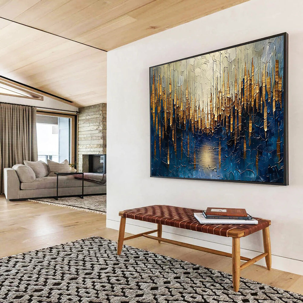 Golden Forest Abstract: A Luxurious Nature - Inspired Masterpiece DLZ157