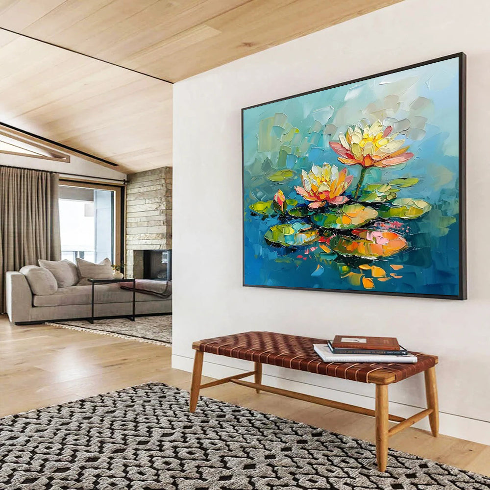 Colorful Water Lilies - Fresh Bathroom Oasis DLZ088