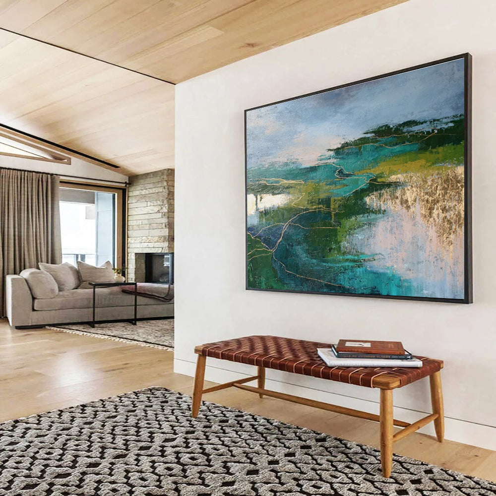 Vast Textured Abstract Painting for Living Room & Entryway DKH505