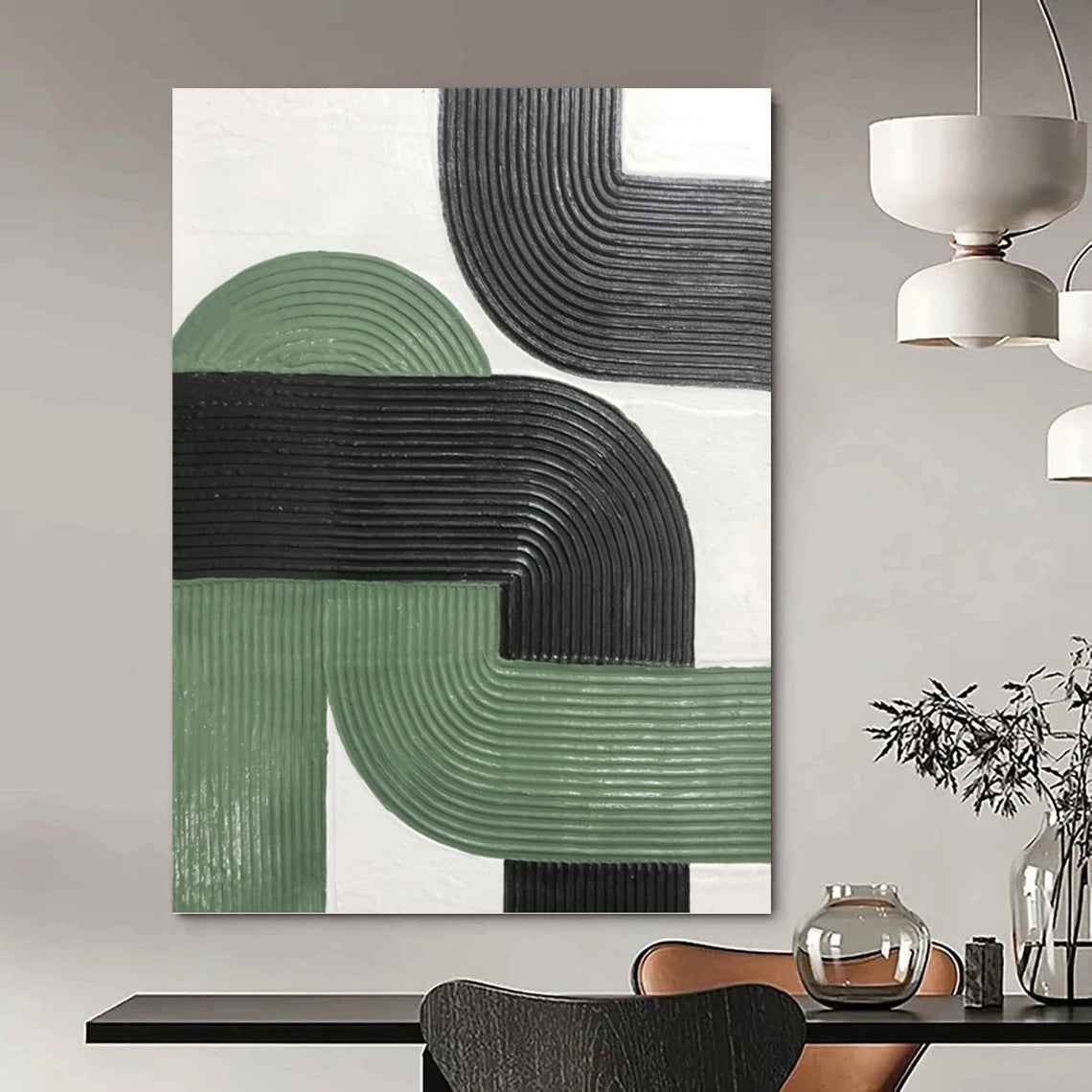 Expertly Designed Hand - Painted Textured Canvas Abstract for Office & Hotel Suite DKH1171