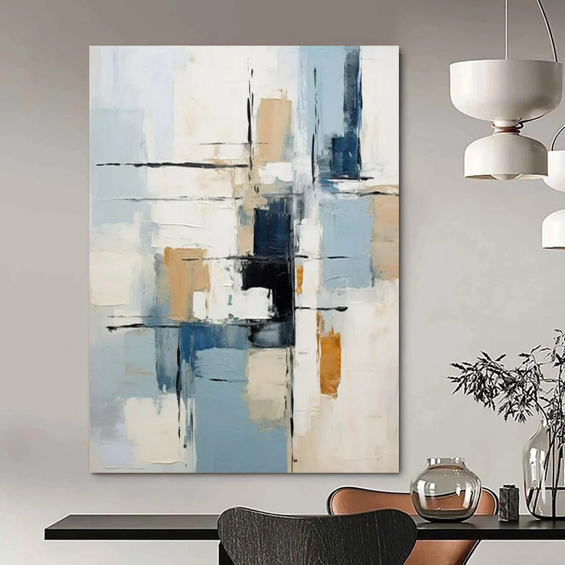 Monumental-Sized Hand-Painted Abstract Wall Art for Office & Living Room LargeART2342