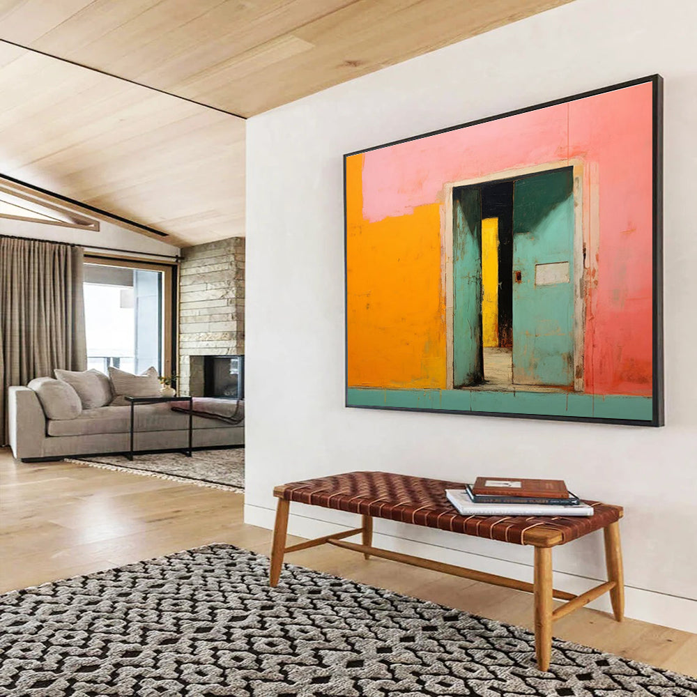 Striking Hand - Painted Textured Abstract Canvas for Living Room & Bar DKH641