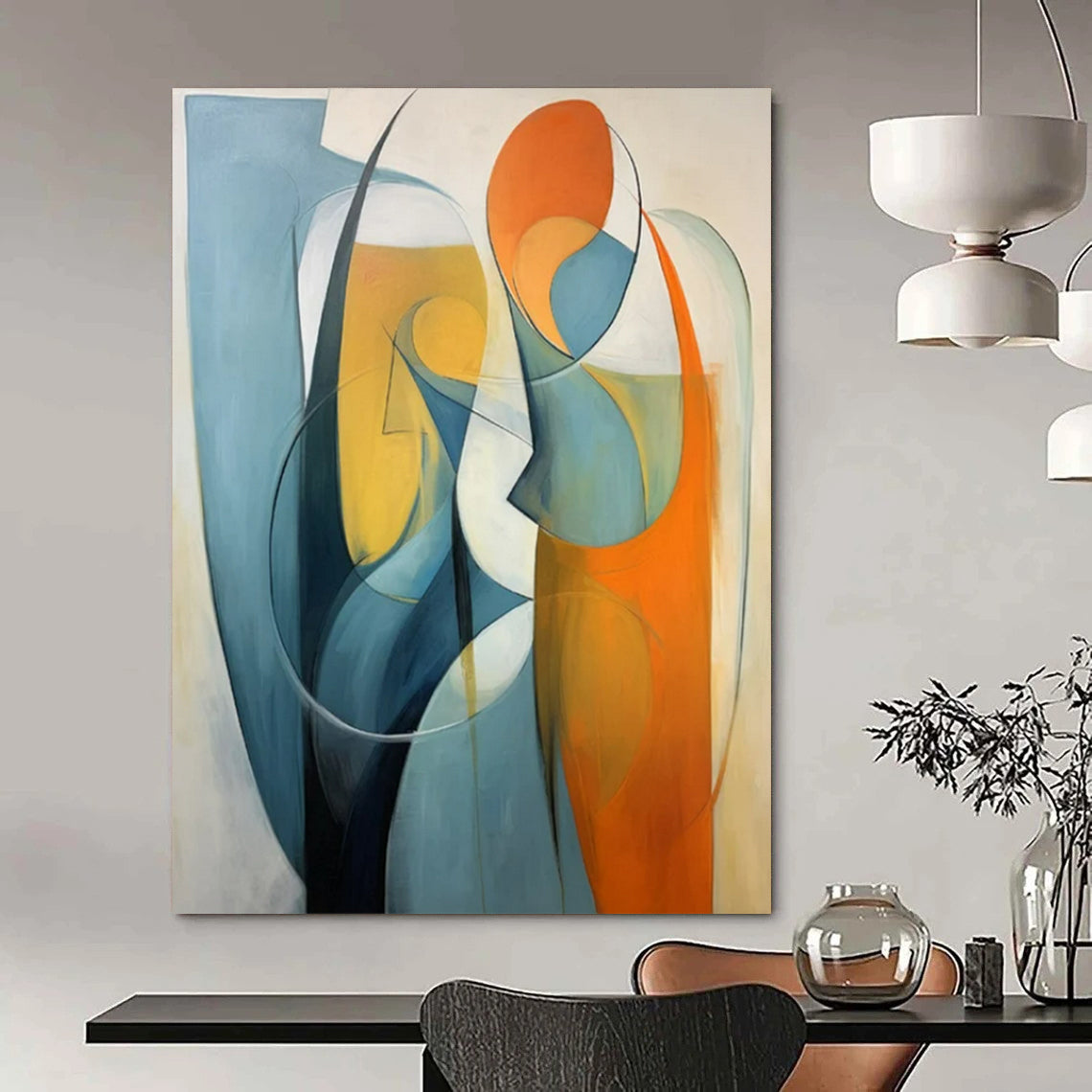 Monumental Hand-Painted Abstract Wall Art for Dining Room & Wine Cellar LargeART2233