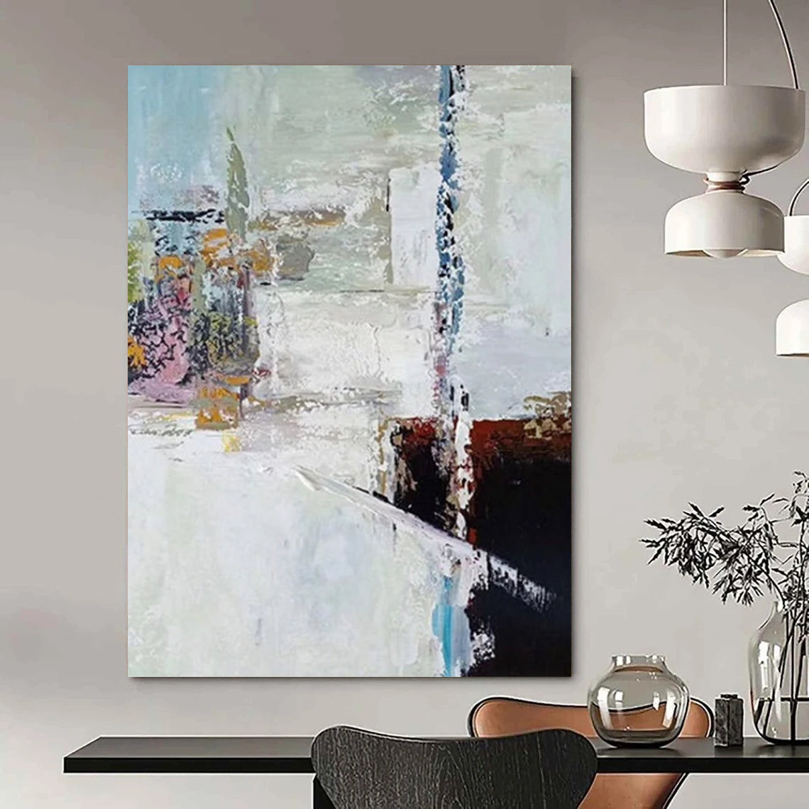 Immense - Proportioned Hand - Painted Custom Abstract Painting for Office and Living Room DTP040