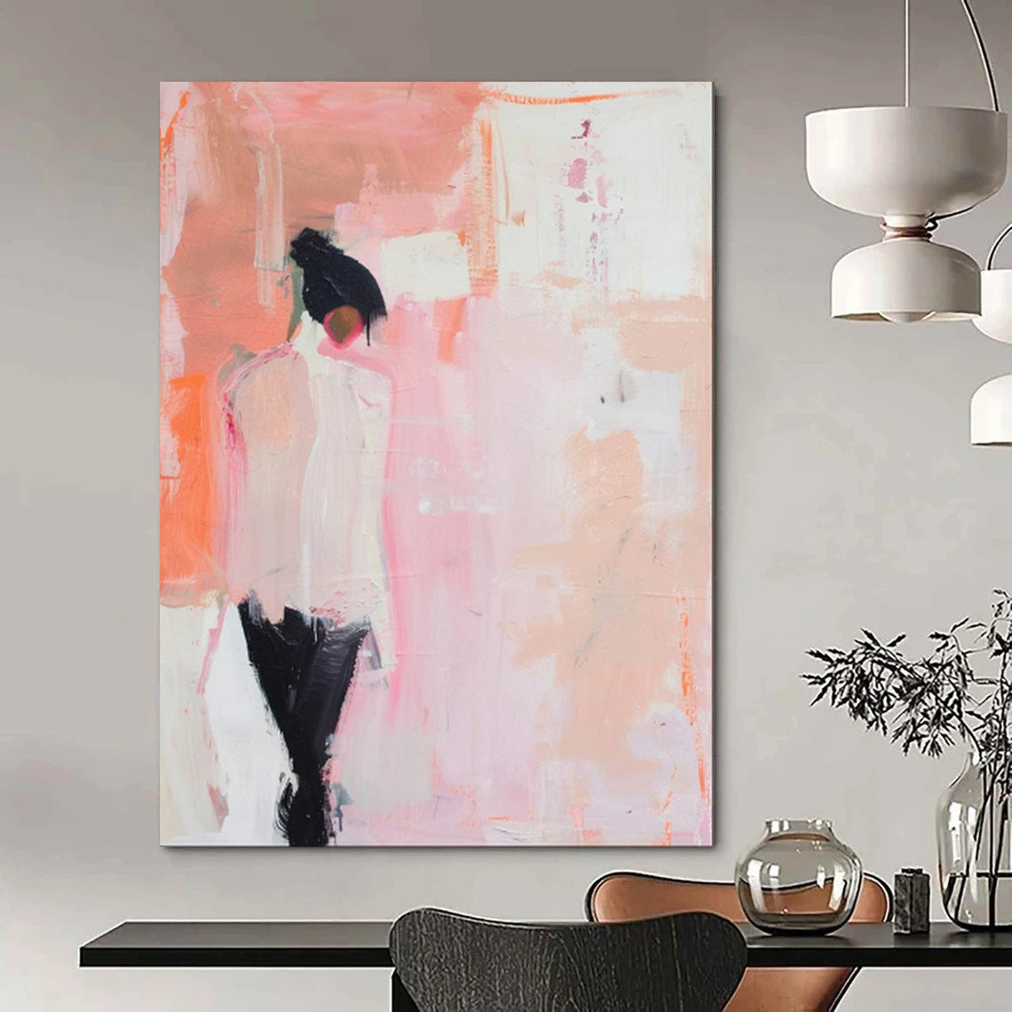 Oversized Custom Hand-Painted Abstract Canvas for Bedroom & Hallway LargeART1897